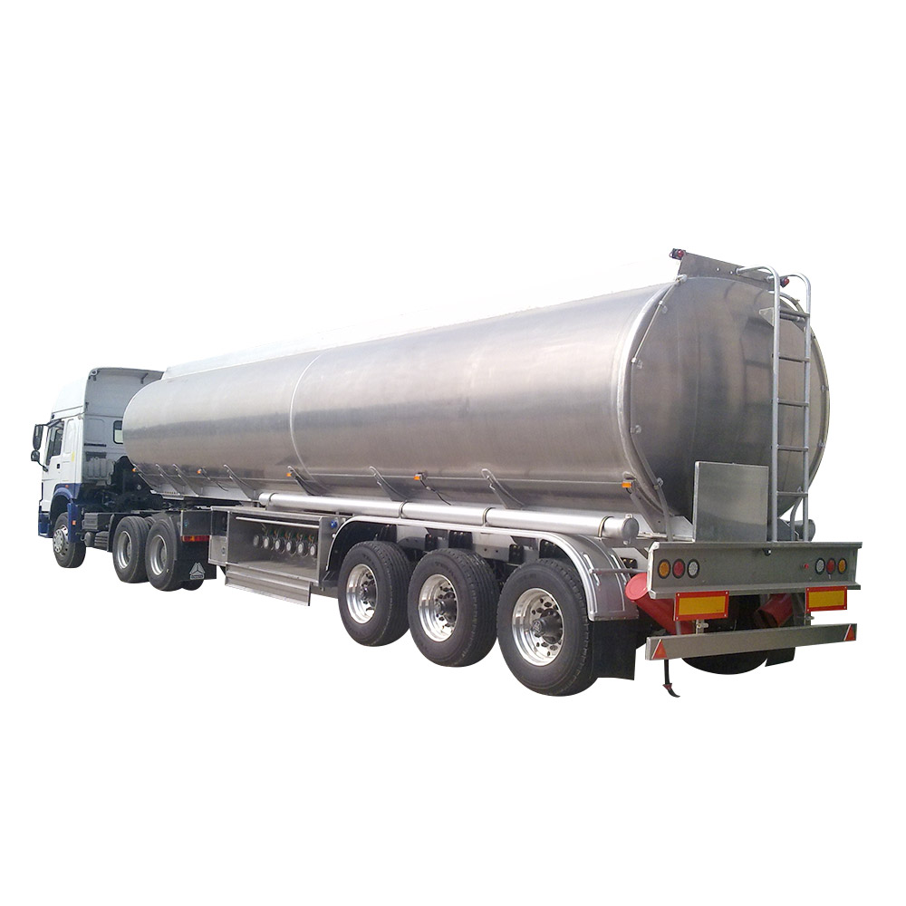 3 essieux 46000 litres de remorque-citerne de carburant en alliage d'aluminium pour la Tanzanie