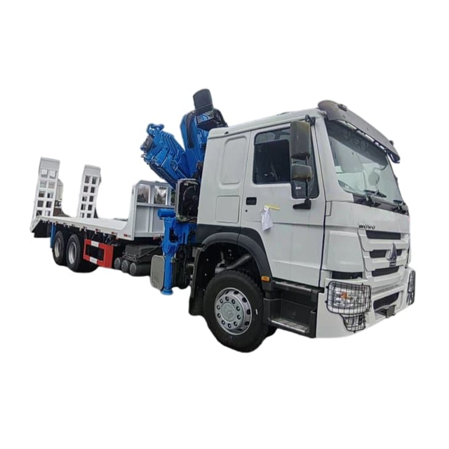 Howo 6x4 8T Camion à plate de grue pliée avec échelle hydraulique