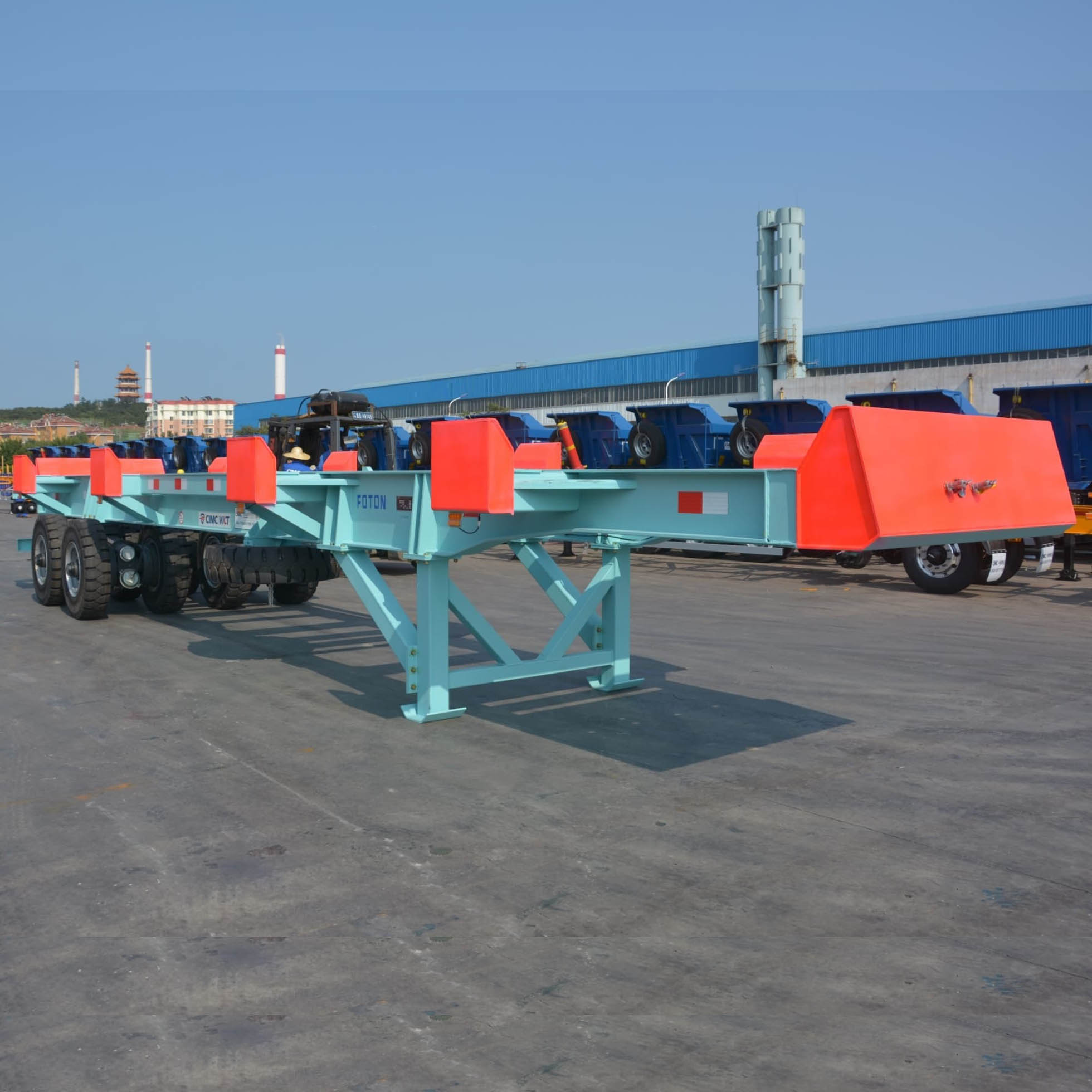 Semi-remorque terminal squelettique de conteneur de 2 essieux 40FT 2