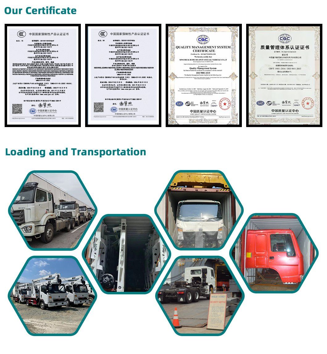 Certificat et expédition Sinotruk