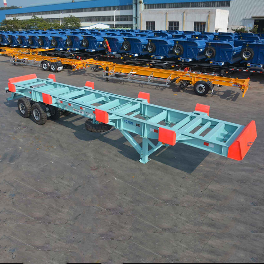 Semi-remorque terminal squelette de conteneur à 2 essieux 40 pieds